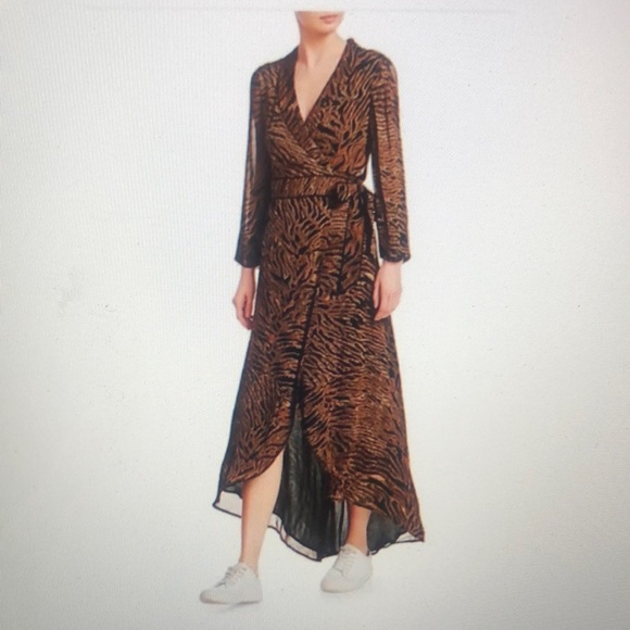 Ganni Midi Dress Ties Tiger Print - Picture 2 of 3